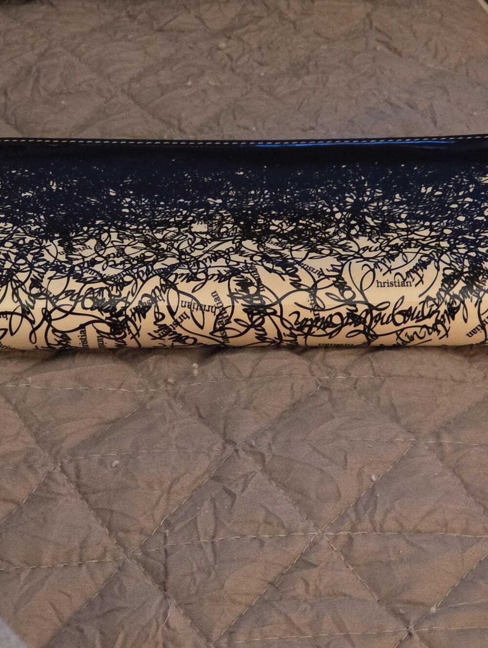 Christian Louboutin Cream Wallet with Black Script/ EUC - Picture 3 of 12